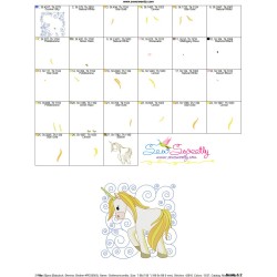 Golden Unicorn Block-2 Embroidery Design Pattern-3