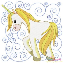 Golden Unicorn Blocks Embroidery Design Bundle-6
