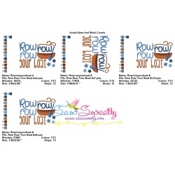 Row Row Your Boat Nursery Rhyme Embroidery Design Pattern-2