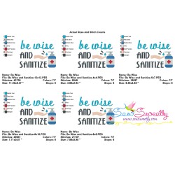 Free Be Wise and Sanitize-v1 Corona Lettering Embroidery Design Pattern-2