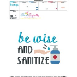 Free Be Wise and Sanitize-v1 Corona Lettering Embroidery Design Pattern-3
