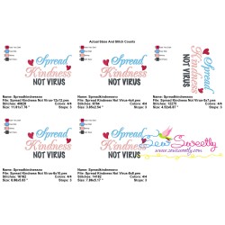 Free Spread Kindness Not Corona Virus Lettering Embroidery Design Pattern-2