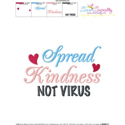 Free Spread Kindness Not Corona Virus Lettering Embroidery Design Pattern-3