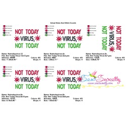 Free Not Today Corona Virus Lettering Embroidery Design Pattern-2
