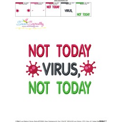 Free Not Today Corona Virus Lettering Embroidery Design Pattern-3
