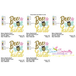 Bee Kind Spring Lettering Embroidery Design Pattern-2