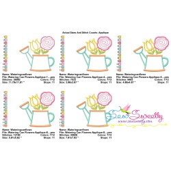 Watering Can Flowers-2 Applique Design Pattern-2
