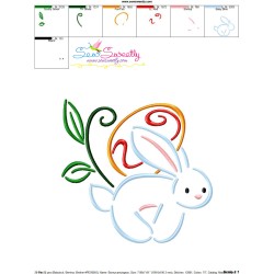 Bunny Carrying Easter Egg-04 Embroidery Design Pattern-3