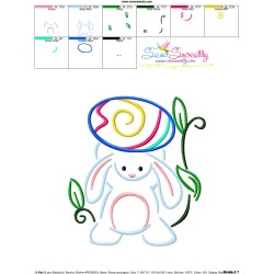 Bunny Carrying Easter Egg-03 Embroidery Design Pattern-3