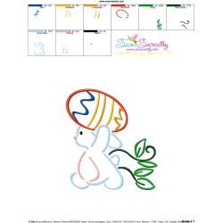 Bunny Carrying Easter Egg-02 Embroidery Design Pattern-3