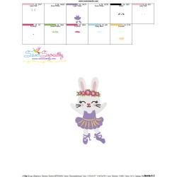 Easter Bunny Ballerina Embroidery Design Pattern-3