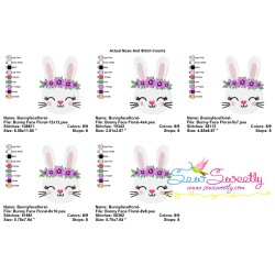 Easter Bunny Face Floral Embroidery Design Pattern-2