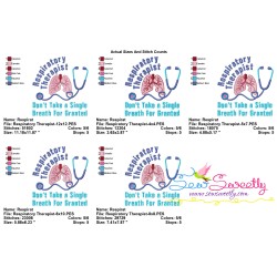 Respiratory Therapist Medical Lettering Embroidery Design Pattern-2