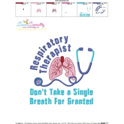 Respiratory Therapist Medical Lettering Embroidery Design Pattern-3