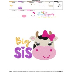Cow Big Sis Embroidery Design Pattern-3