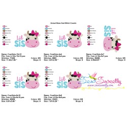 Cow Lil Sis Embroidery Design Pattern-2