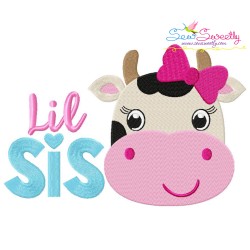 Cow Lil Sis Embroidery Design Pattern-1