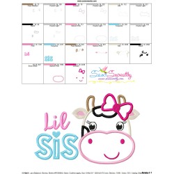 Cow Lil Sis Applique Design Pattern-3