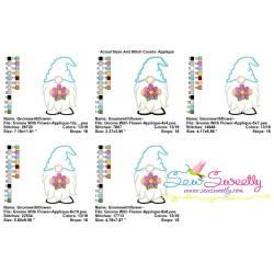 Spring Gnome With Flower Applique Design Pattern-2