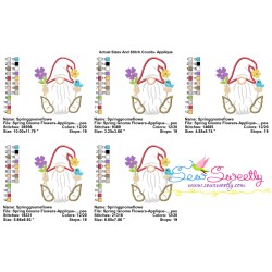 Spring Gnome Flowers Applique Design Pattern-2