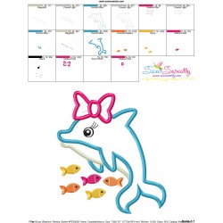 Cute Dolphin Bow Applique Design Pattern-3