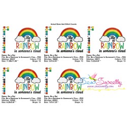 Be a Rainbow In Someone's Cloud Embroidery Design Pattern-2