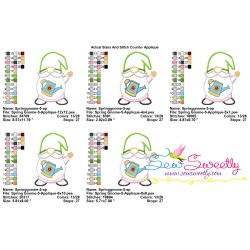 Spring Gnome Watering Can Applique Design Pattern-2