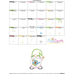 Spring Gnome Watering Can Applique Design Pattern-3