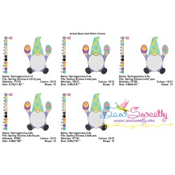 Spring Gnome Easter Eggs Embroidery Design Pattern-2