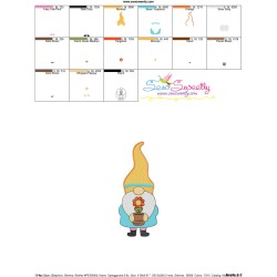 Spring Gnome Flower Pot Embroidery Design Pattern-3