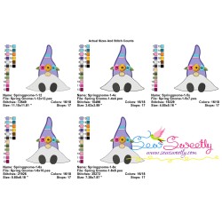 Gnome Spring Flowers Embroidery Design Pattern-2