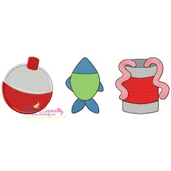 Fishing Trio Embroidery Design Pattern-1