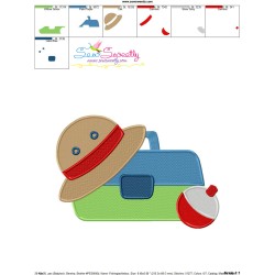Fishing Tackle Box Embroidery Design Pattern-3