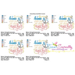 Home Where You Set Your Anchor Beach Lettering Embroidery Design Pattern-2