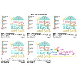 I Love You To The Beach And Back-2 Embroidery Design Pattern-2