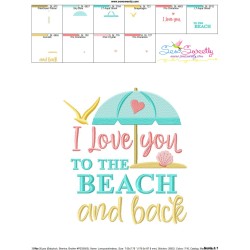 I Love You To The Beach And Back-2 Embroidery Design Pattern-3