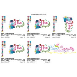Love Season Floral Lantern Lamp Spring Lettering Embroidery Design Pattern-2