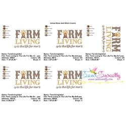 Farm Living Is The Life For Me Embroidery Design Pattern-2