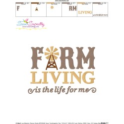 Farm Living Is The Life For Me Embroidery Design Pattern-3