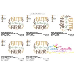 Faith Family Farm Lettering Embroidery Design Pattern-2