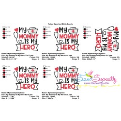 My Mommy Is My Hero Medical Lettering Embroidery Design Pattern-2