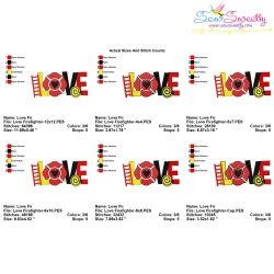 Love Firefighter Lettering Embroidery Design Pattern-2