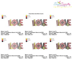 Love Firefighter Sketch Lettering Embroidery Design Pattern-2