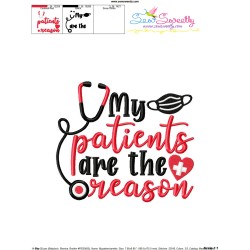 My Patients Are The Reason Medical Lettering Embroidery Design Pattern-3