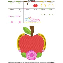Apple Pencil Flower Embroidery Design Pattern-3