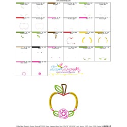 Apple Pencil Flower Applique Design Pattern-3