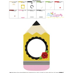 Pencil Frame Embroidery Design Pattern-3