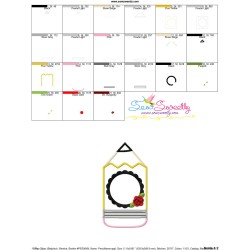 Pencil Frame Applique Design Pattern-3