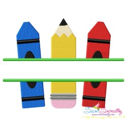 Pencil Crayon Split Embroidery Design Pattern-1