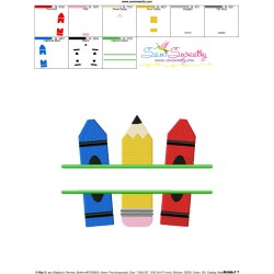 Pencil Crayon Split Embroidery Design Pattern-3